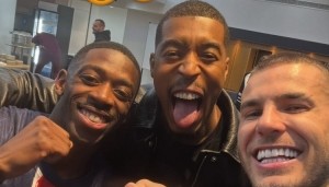 kaiyun-庆祝晋级⚽卢卡斯社媒晒与登贝莱、金彭贝合照：决赛！